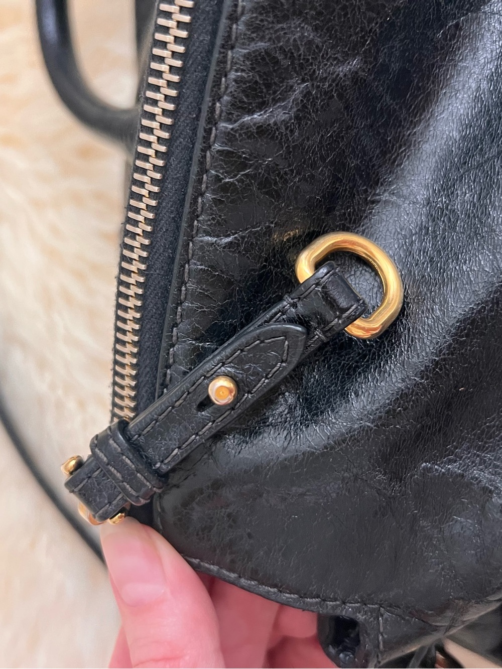 Miu Miu Vitello Lux Black Leather Side Ribbon Bow 2Way Shoulder Bag Archive Y2K - Picture 12 of 16